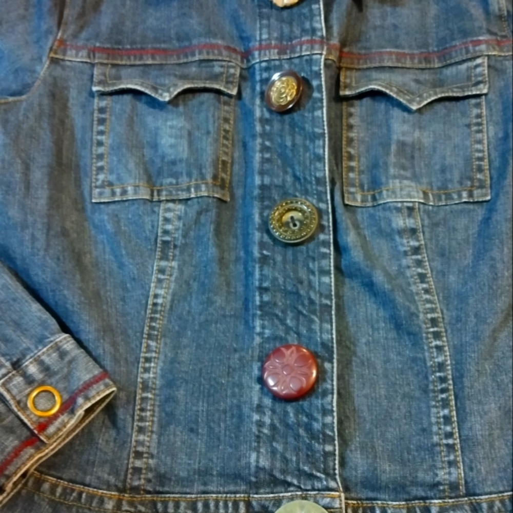 Cabi womens denim medium jean jacket variety button closure rare
